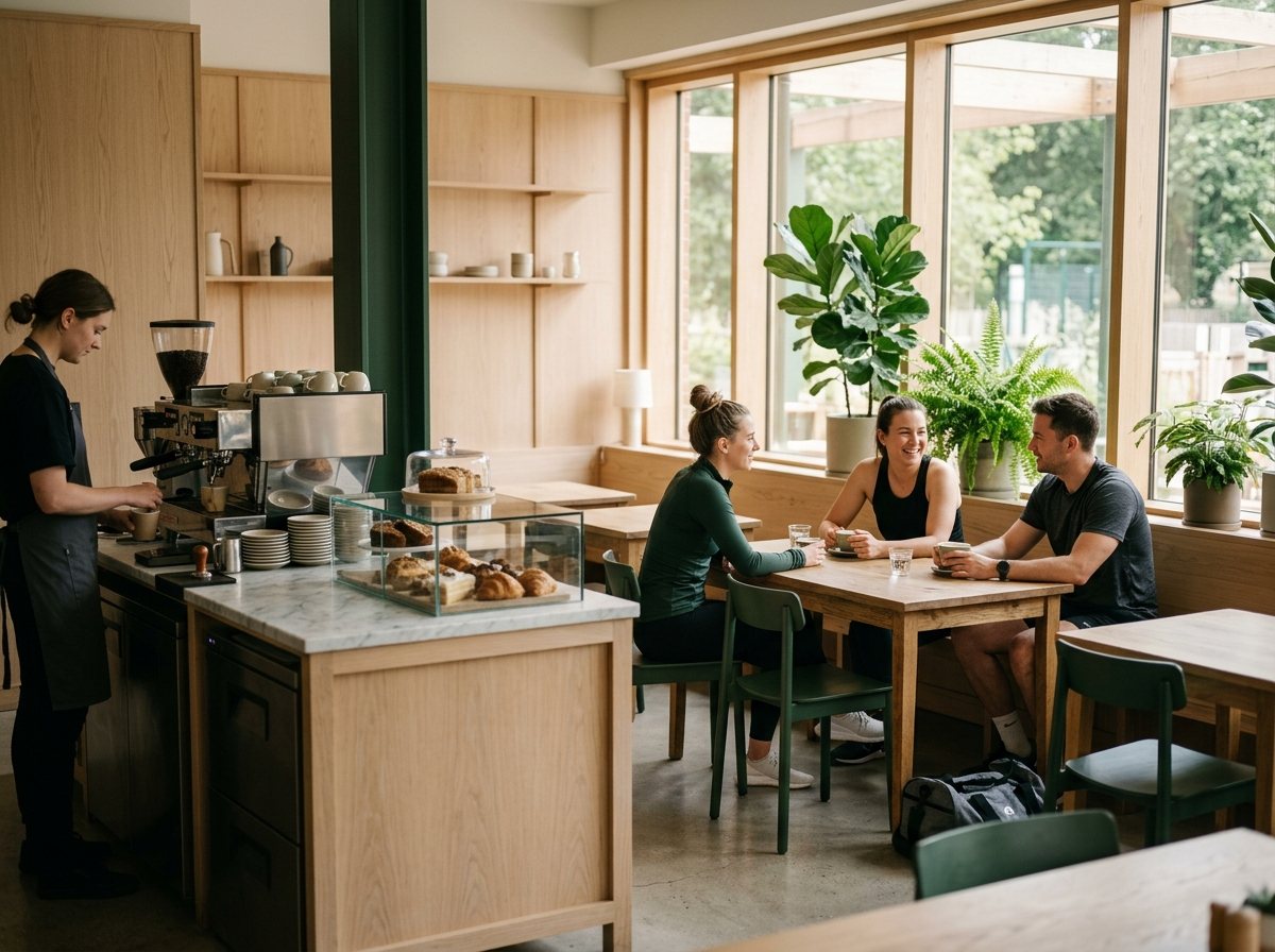 The cafe at Magnolia Park during the day