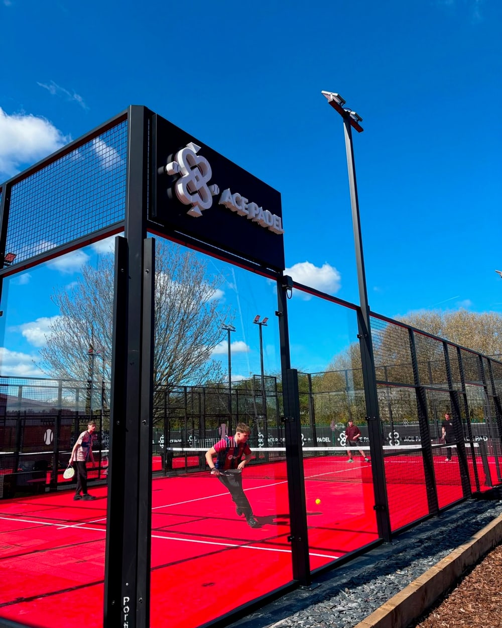 Ace Padel courts, our padel partner at Magnolia Park
